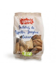 GALLETAS ESPELTA CON JENGIBRE Y CAÑAMO BIO 200GR SANAVI