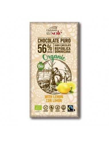 CHOCOLATE NEGRO 56% LIMON BIO 100GR SOLE