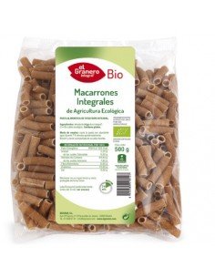 PASTA MACARRON INTEG BIO 500GR EL GRANERO