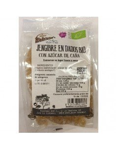 JENGIBRE DADOS CON AZUCAR DE CAÑA BIO 200GR BIOARTESA