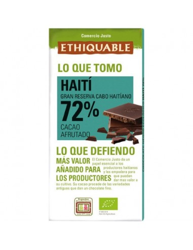 CHOCO NEGRO 72% CACAO HAITI BIO 100GR ETHIQUABLE