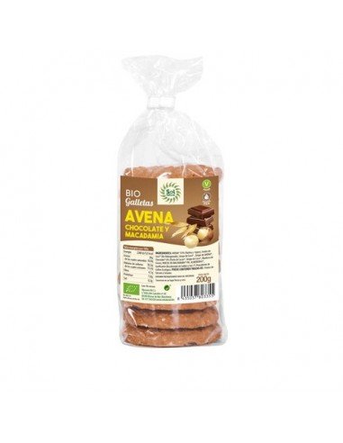 GALLETAS AVENA CHOCOLATE Y MACADAMIA BIO 200GR SOLNATURAL GALLETAS AVENA CHOCOLATE Y MACADAMIA BIO 200GR SOLNATURAL