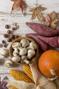 Alimentos de temporada de otoño.
